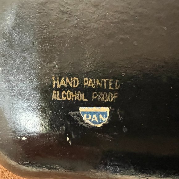 Vintage Mid Century French Wine and Liquor Label Decoupage Black Tray Distressed - Picture 8 of 8